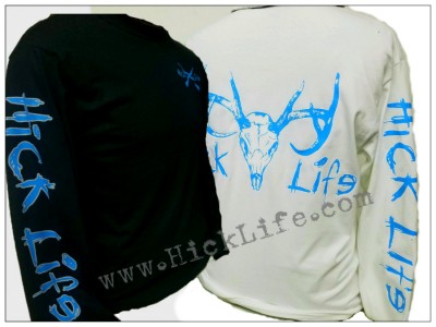 Hot Blue Deer Skull "Long Sleeve" Tee